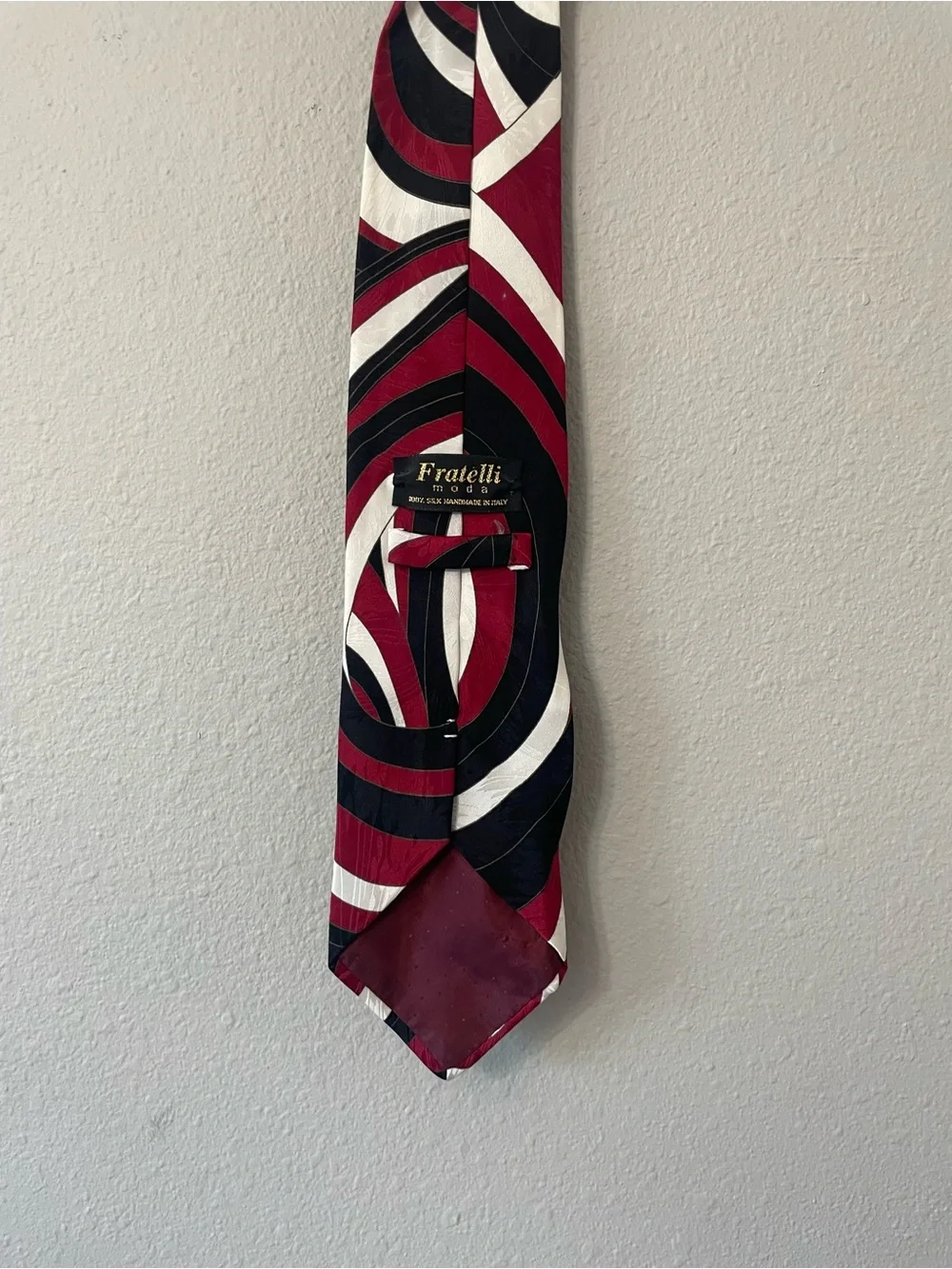 Vintage Fratelli Moda Handmade in Italy 100% Silk Abstract Swirl Tie Late 90/Y2K